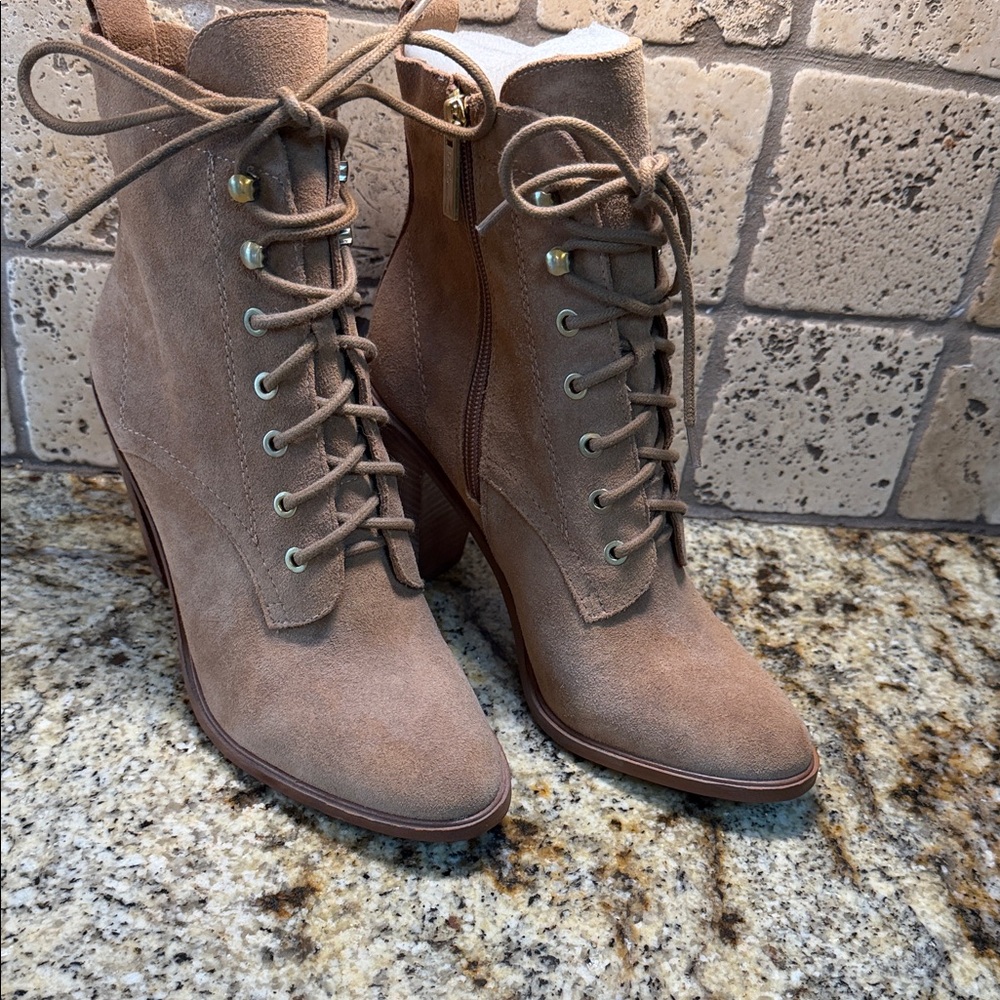 BCBGeneration Tan Lace-Up Boots (Never Worn)